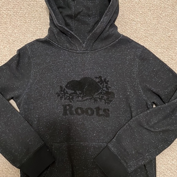 Roots kids XL hoodie in colour black pepper - Picture 1 of 3